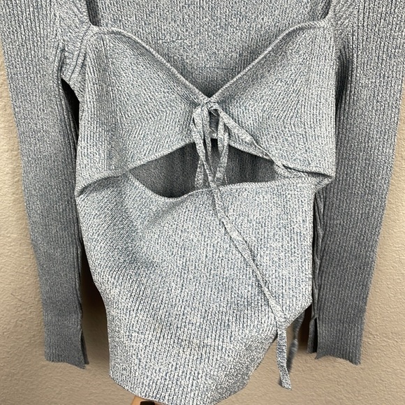 New Jonathan Simkhai Alexia Sweetheart Pullover Stretch Sweater Cut Out Sz XL - Picture 6 of 14